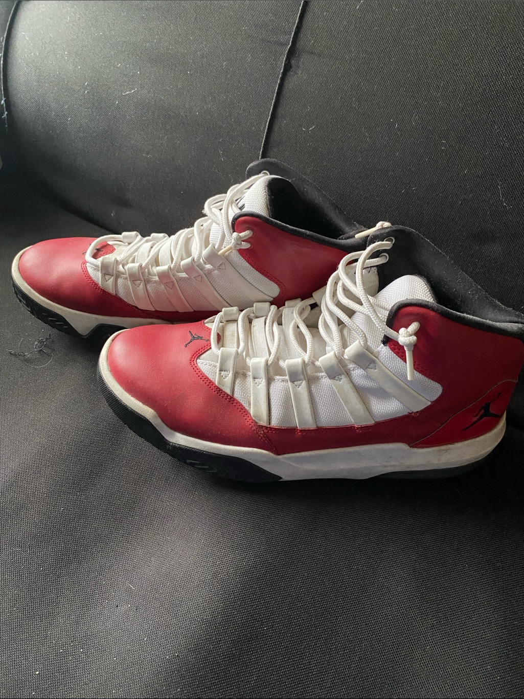 Jordan Basketball Sneakers In Red, White And Black